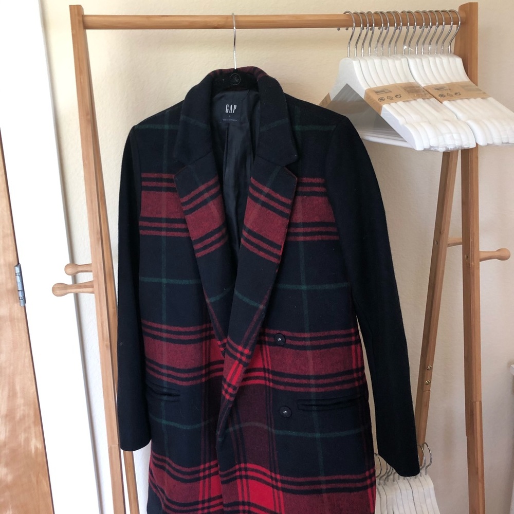 Gap wool-blend plaid car coat